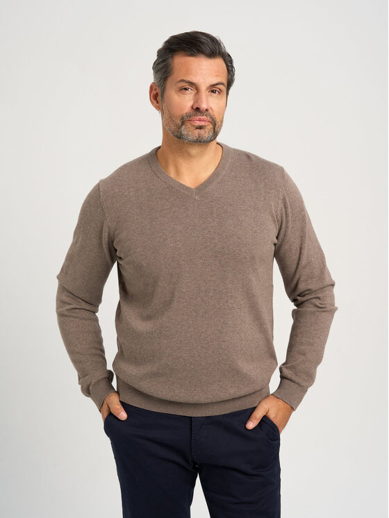Willsoor Willsoor Sweter 71408 Brązowy Regular Fit
