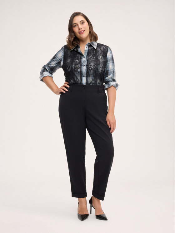 Fiorella Rubino Fiorella Rubino Spodnie materiałowe P051T005376N033 Czarny Regular Fit