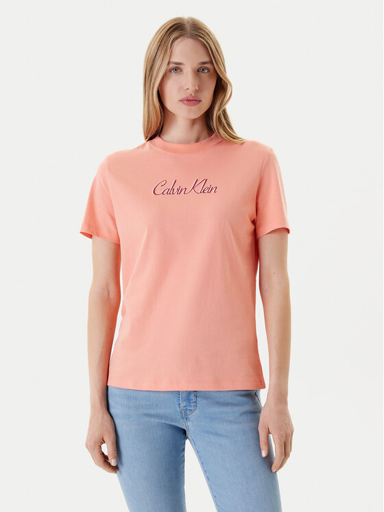 Calvin Klein Jeans Calvin Klein Jeans Póló Classic Logo LV047C854G Narancssárga Regular Fit