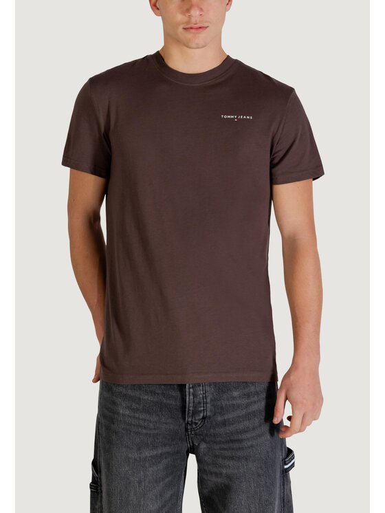 Tommy Jeans Tommy Jeans T-shirt TJM SLIM LINEAR CHES Marrone Slim Fit
