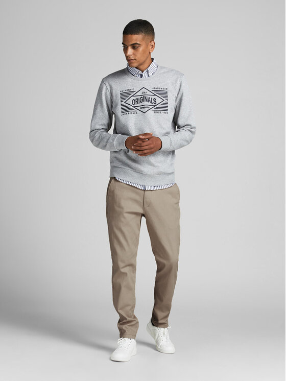 Jack&Jones Jack&Jones Pantaloni din material Marco Dave 12174307 Bej Slim Fit