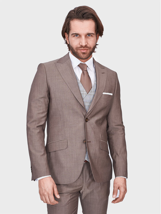 Evenemen Evenemen Garnitur Pelle Beige Beżowy Slim Fit