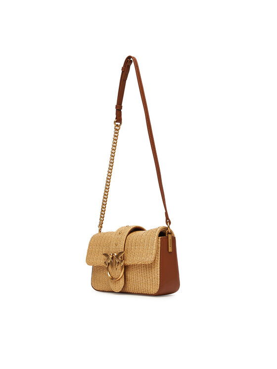 PINKO PINKO Ročna torba Love One Mini Slouchy Fl PE 25 PLTT 104340 A2CF Bež