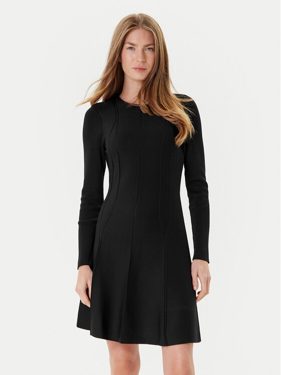TWINSET TWINSET Rochie tricotată 252TP3640 Negru Slim Fit