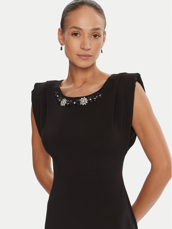 Rinascimento Rinascimento Коктейлна рокля CFC0020043002 Черен Slim Fit