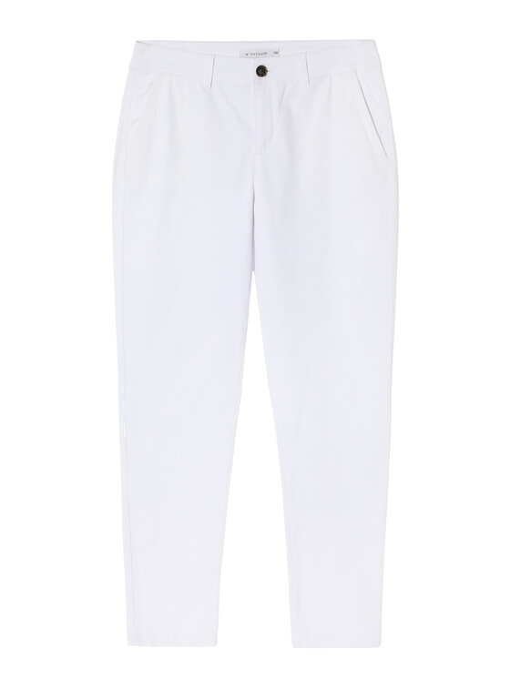 TATUUM TATUUM Bavlnené nohavice HINO 1 Biela Skinny Fit