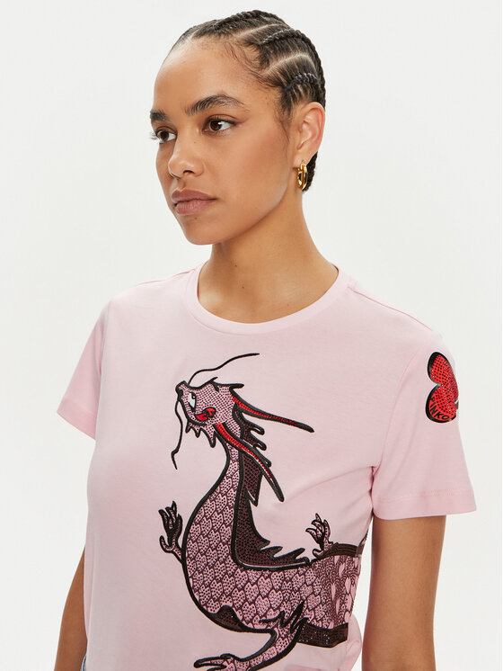 PINKO Pinko T-shirt Quentin 100535 A1QT Ružičasta Regular Fit