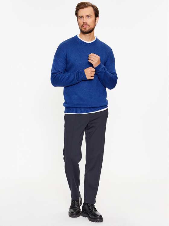 Only & Sons Only & Sons Medžiaginės kelnės 22026131 Tamsiai mėlyna Tapered Fit