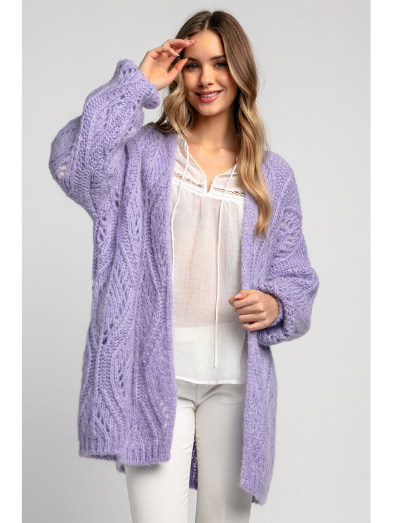 Fobya Fobya Kardigan F1974 Fioletowy Oversize
