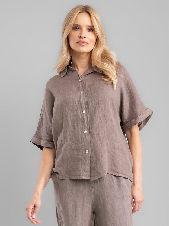 Perso Perso Bluzka CHCE255028F Brązowy Regular Fit