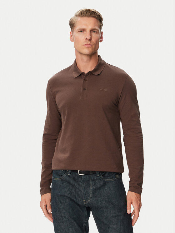HUGO HUGO Polo marškinėliai Donoslong 50547358 Ruda Regular Fit