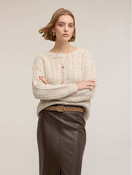 Motivi Motivi Maglione M2516001153N002 Crema Regular Fit