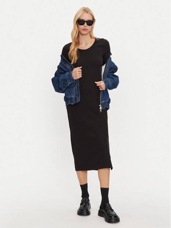 Calvin Klein Jeans Calvin Klein Jeans Плетена рокля J20J224165 Черен Slim Fit