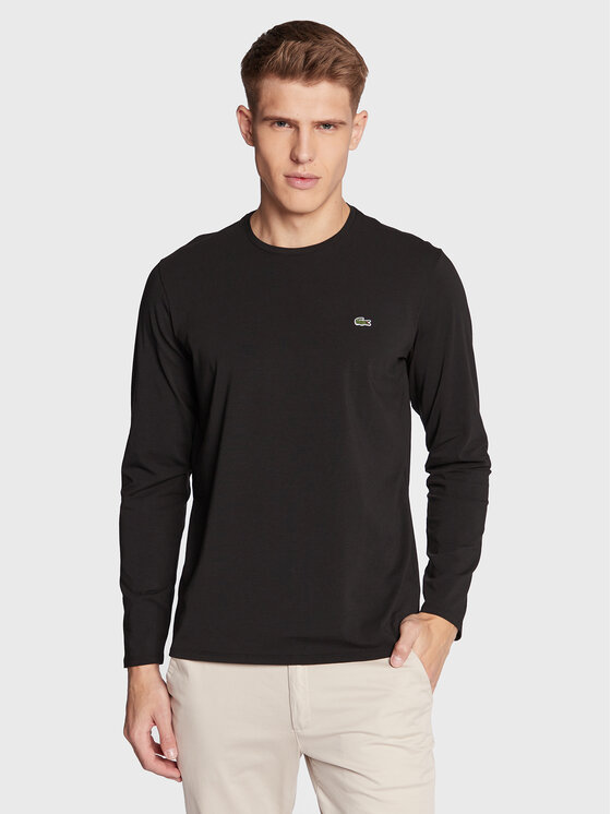 Lacoste S dlhými rukávmi TH0990 Čierna Regular Fit