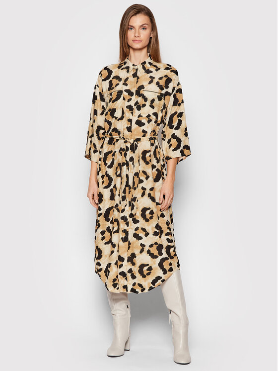 Vila Vila Vestito chemisier Kora 14073419 Marrone Regular Fit