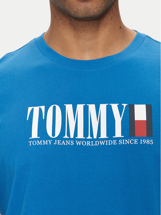 Tommy Jeans Tommy Jeans T-krekls DNA Flag DM0DM18533 Zils Regular Fit