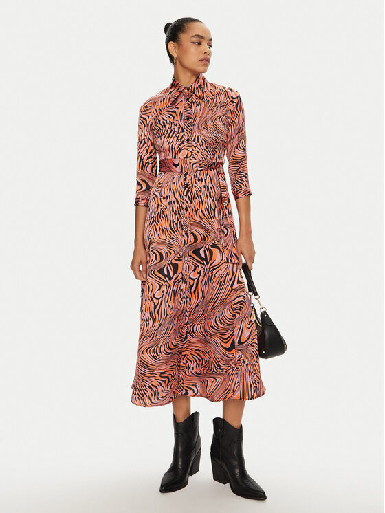 PINKO PINKO Sukienka koszulowa 102834 A1KD Pomarańczowy Regular Fit