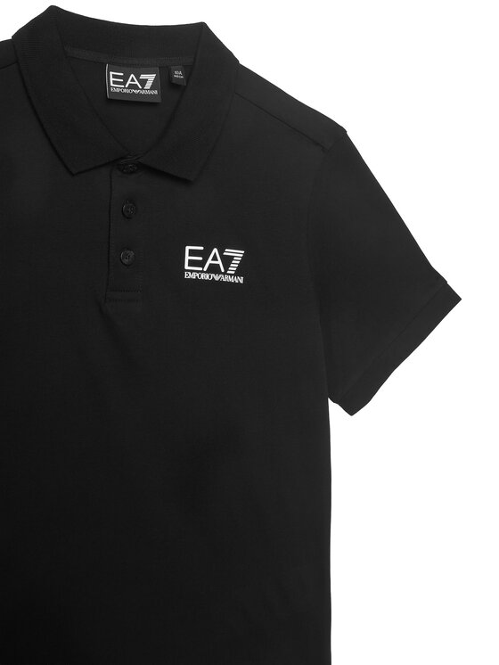 EA7 Emporio Armani EA7 Emporio Armani Тениска с яка и копчета 7B000022 AF10378 UC001 Черен Regular Fit
