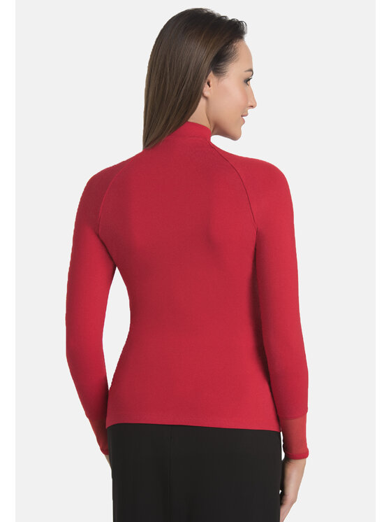 Teyli Teyli Golf damski z wiskozy Mila Czerwony Standard Fit