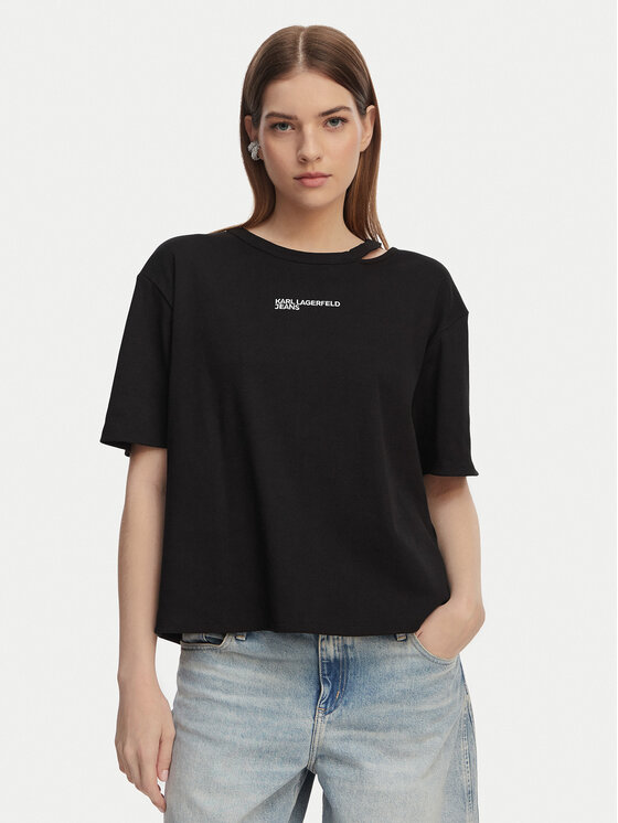Karl Lagerfeld Jeans T-Shirt B2W17077 Czarny Regular Fit