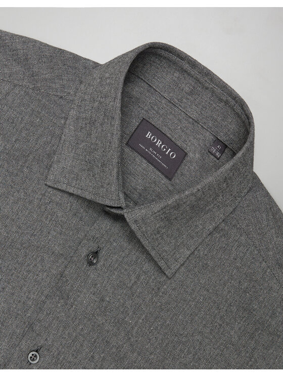 Borgio Borgio Koszula contrada Szary Slim Fit