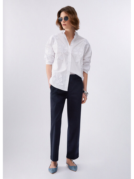 Liu Jo Liu Jo Spodnie materiałowe WA6463T925793924 Niebieski jasny Regular Fit