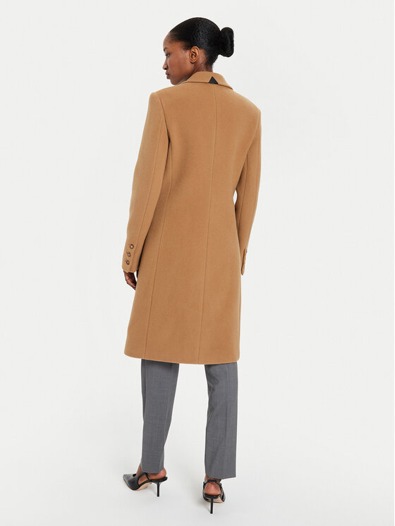 PINKO Pinko Cappotto di lana Cambogia 103697 A225 Marrone Regular Fit