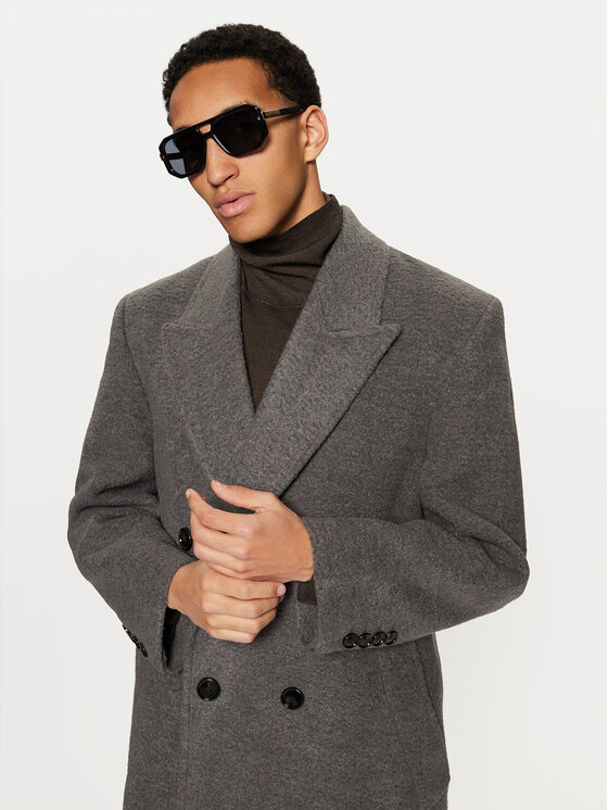 AMI PARIS AMI PARIS Prehodni plašč HCO317.WV0025 Siva Regular Fit