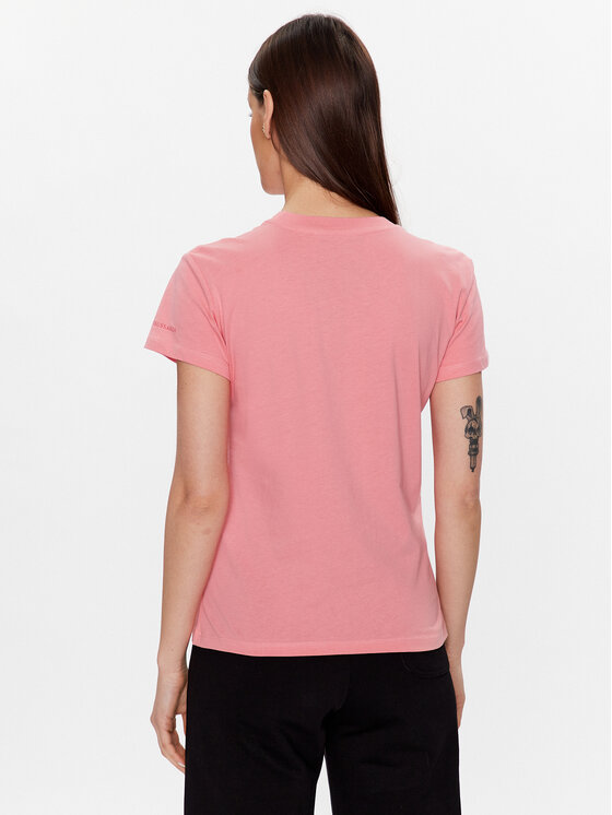 Trussardi Trussardi T-Shirt Small Greyhound 56T00538 Różowy Regular Fit