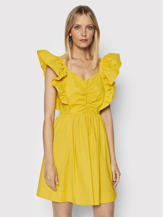 TWINSET Poletna obleka 221TT2061 Rumena Regular Fit