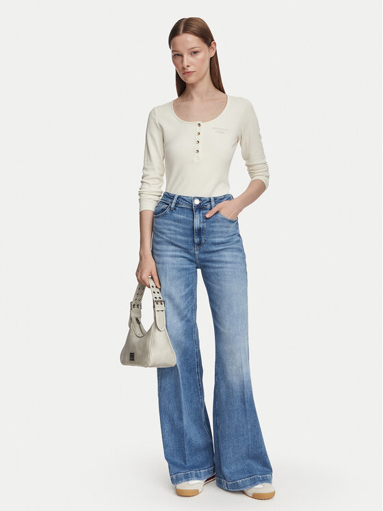 Guess Guess Blūze W6YP60 K5318 Krēmkrāsas Slim Fit
