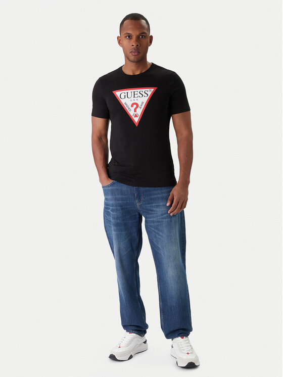 Guess Guess Marškinėliai M2YI71 I3Z14 Juoda Slim Fit