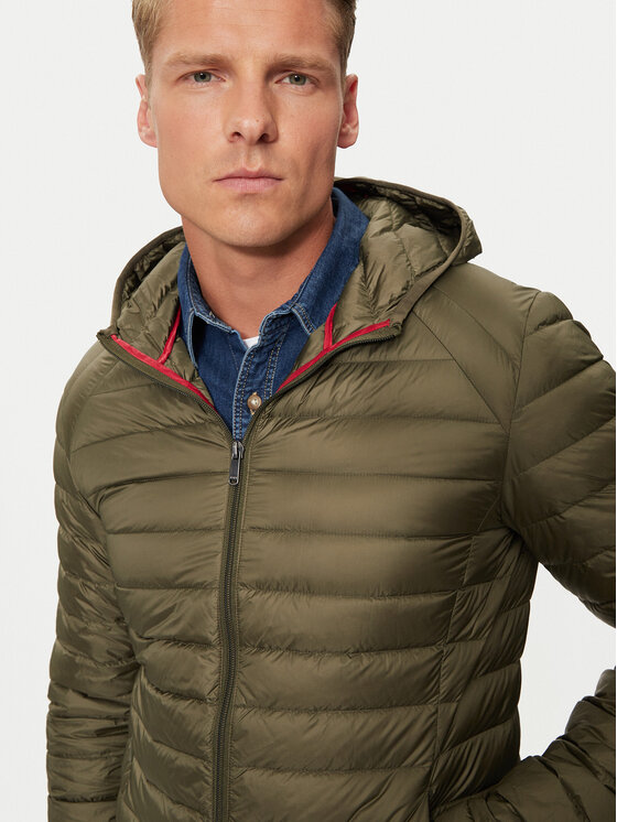 Jott Jott Пухено яке Nico P000MDOW01 Зелен Slim Fit