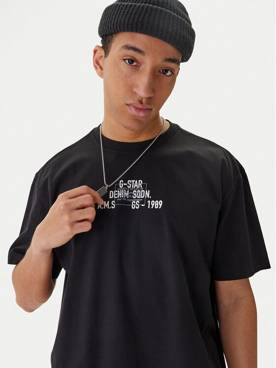 G-Star Raw G-Star Raw T-shirt Multi Technique D29296-E385 Crna Relaxed Fit