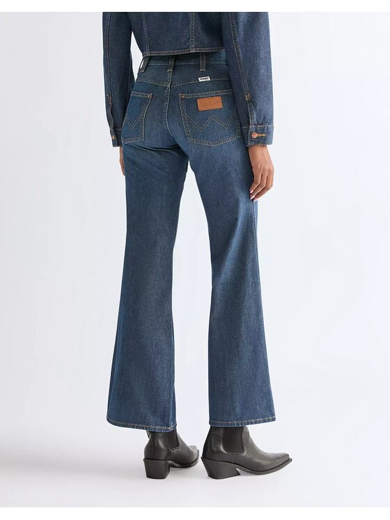 Wrangler Wrangler Jeansy 70S FLARE Niebieski Wide Leg