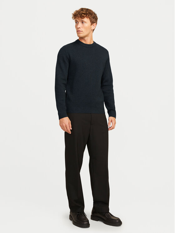 Jack&Jones Jack&Jones Sweter Milano 12259666 Granatowy Relaxed Fit