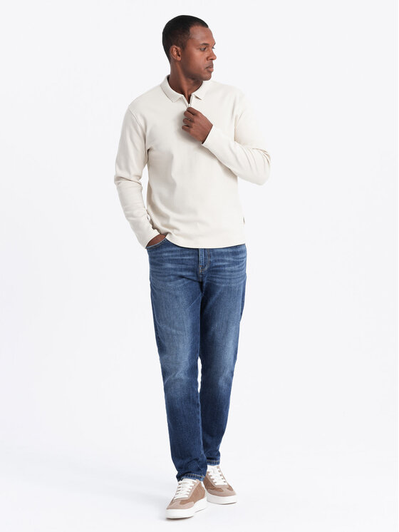 Ombre Ombre Longsleeve OM-POLS-0130 Biały Regular Fit