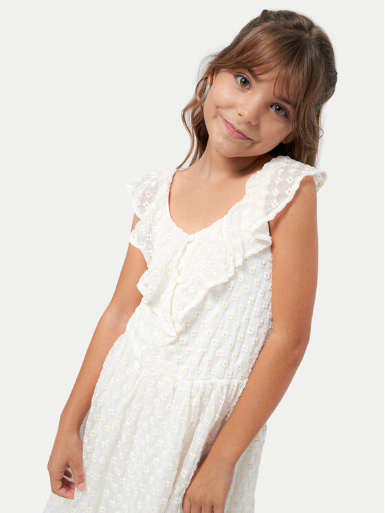 Mayoral Mayoral Poletna obleka 6960 Bela Regular Fit
