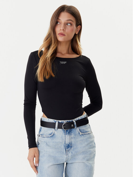 Tommy Jeans Tommy Jeans Body Silver Script DW0DW21574 Černá Slim Fit
