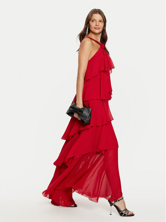 Vero Moda Vero Moda Večernja haljina Felicia 10295237 Crvena Slim Fit