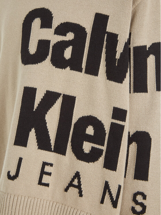 Calvin Klein Jeans Calvin Klein Jeans Sweter Blown Up Logo IB0IB01874 Beżowy Regular Fit