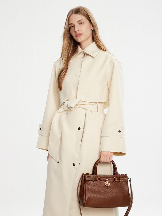 Tommy Hilfiger Tommy Hilfiger Kabelka American Icon Mini Tote Leather AW0AW17926 Hnedá