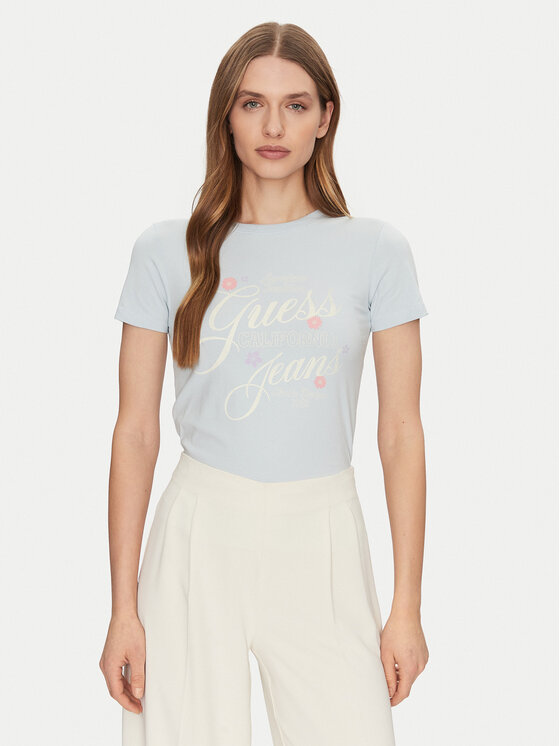 Guess Jeans Guess Jeans T-Shirt W5GI24 J1314 Niebieski Regular Fit