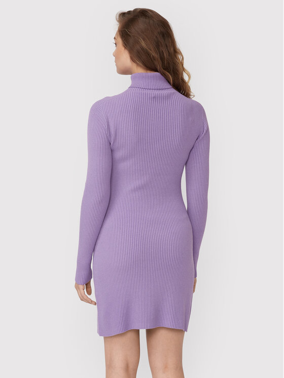 Kontatto Kontatto Trikotažinė suknelė 3M7616 Violetinė Slim Fit