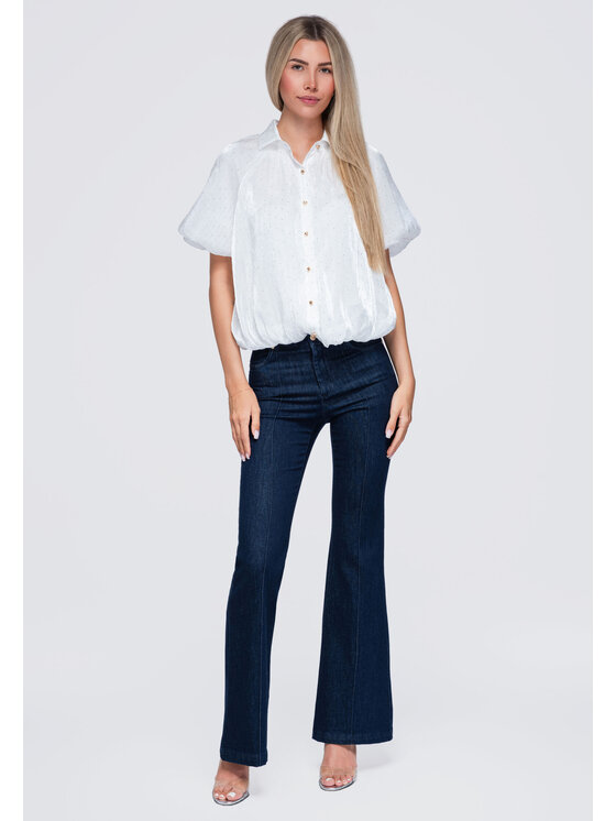 Ombre Ombre Koszula OW-SH-E0068 Biały Loose Fit