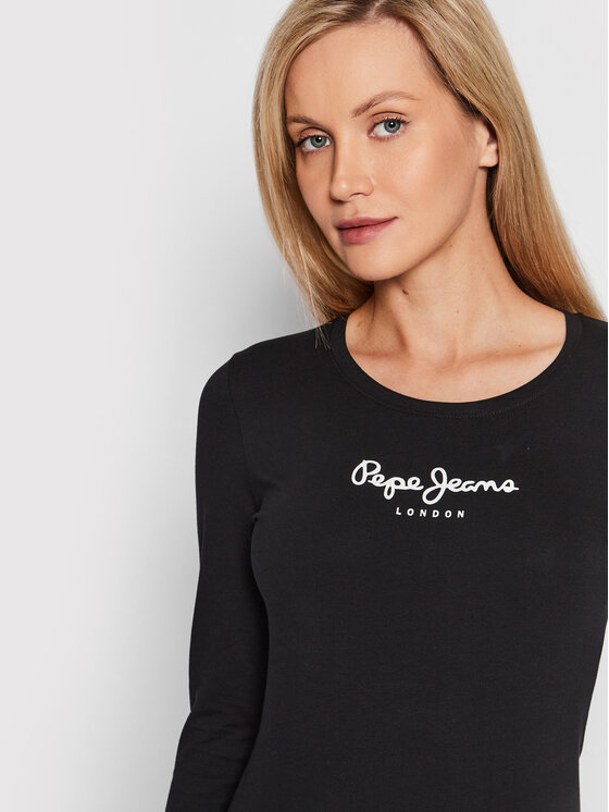 Pepe Jeans Pepe Jeans Palaidinė New Virginia PL505203 Juoda Slim Fit
