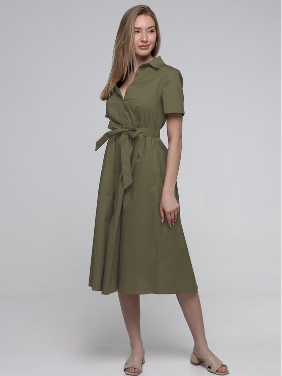 Perso Perso Sukienka letnia RBE265729F Khaki Regular Fit
