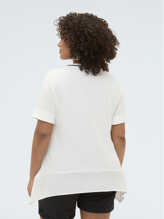 Fiorella Rubino Fiorella Rubino T-shirt G0AFL009162N011 Bianco Regular Fit