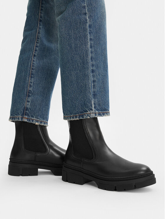 Tamaris Tamaris Kotníková obuv s elastickým prvkem 1-25901-41 Černá