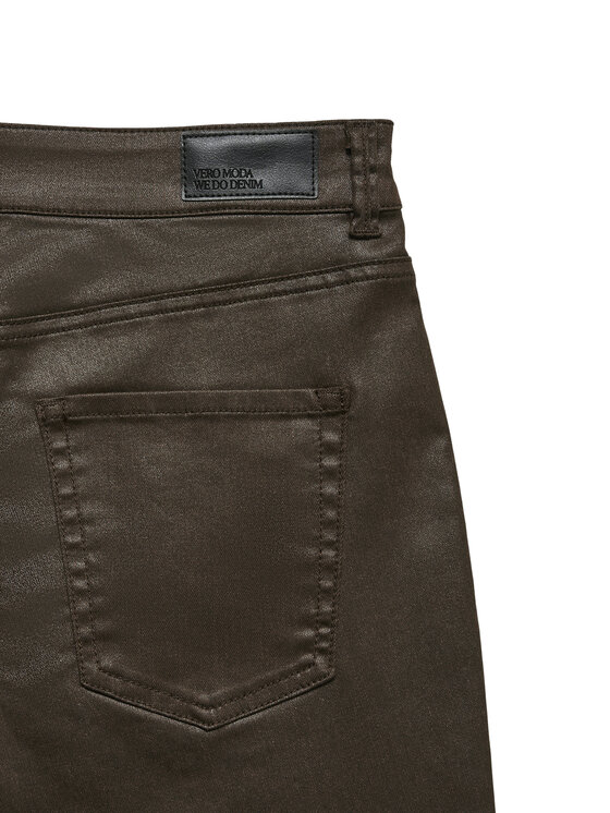 Vero Moda Vero Moda Kalhoty z imitace kůže Flash 10314591 Hnědá Skinny Fit